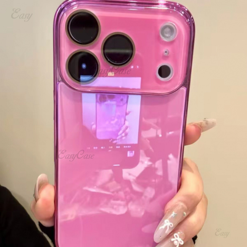 Capa Avançada De Vidro De Gelo Rosa Vermelha Para iPhone 17 16 15 14 13 ProMax Traseira Protetora Antiderrapante E Anti- em Oferta na Shopee
