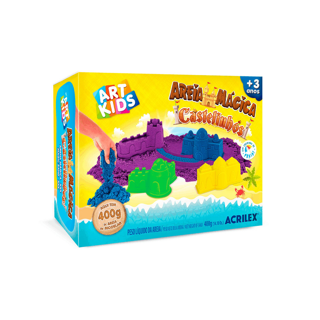 Kit Castelinhos Areia Mágica Art Kids 5925 Acrilex em Oferta na Shopee