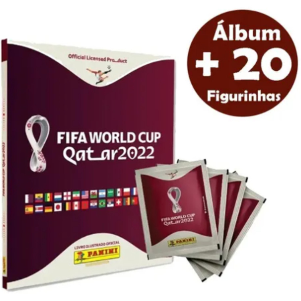 Álbum Capa Dura Da Copa Do Mundo 2022 Do Qatar + 20 Figurinhas Avulsas