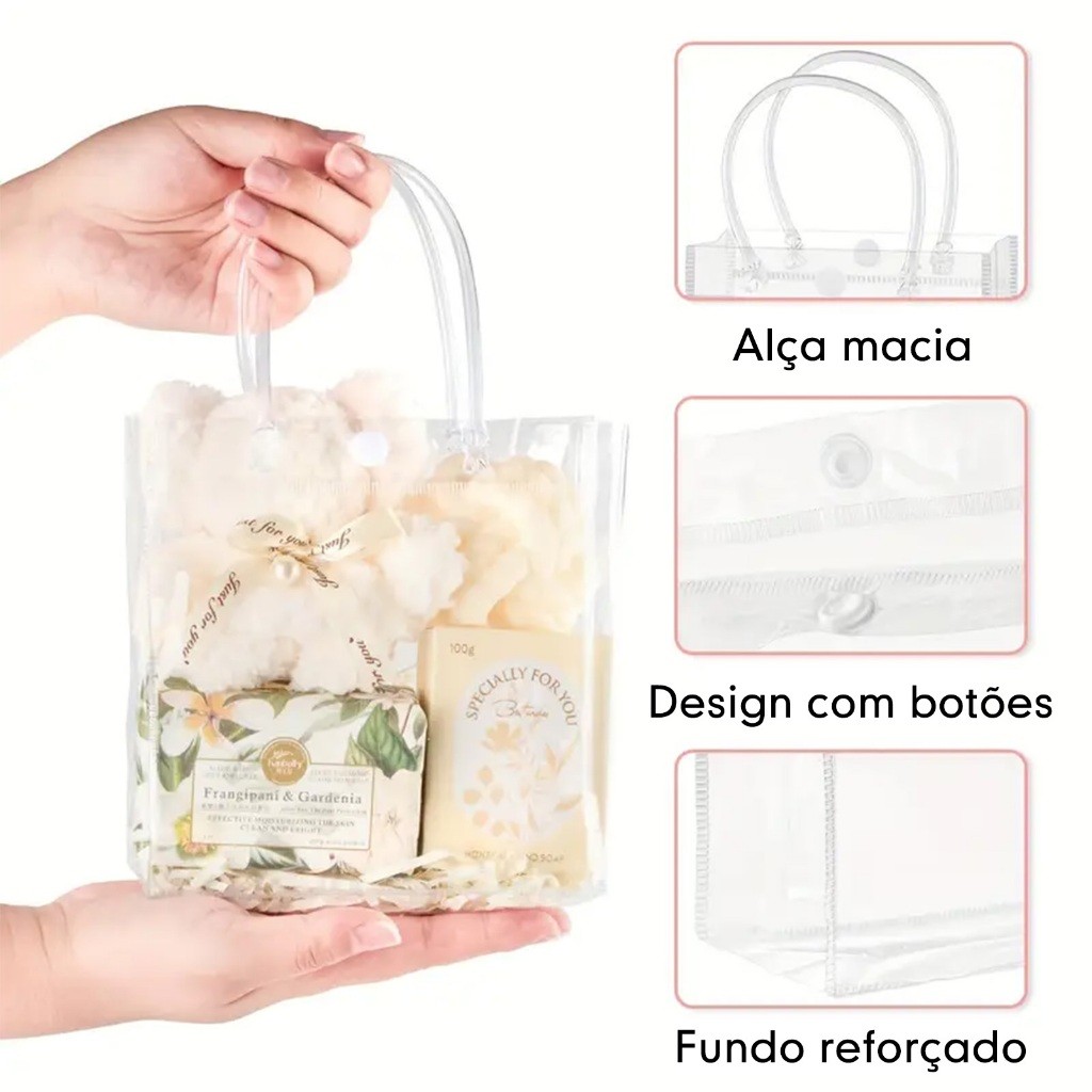 5 ou 10 Unidades De Sacolas Transparentes De PVC Para Presente Sacolas Para Lembranças De Festas De Fim De Ano casamento em Oferta na Shopee