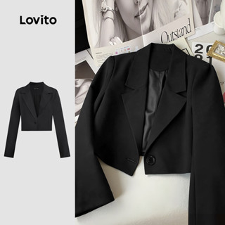 Lovito Blazer elegante de botão liso para mulheres LBL23514 em Oferta na Shopee