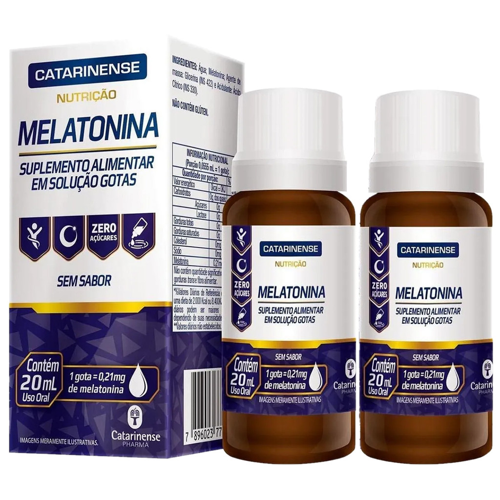Kit 2x Melatonina em Gotas Catarinense Original Dormir Sono em Oferta na Shopee