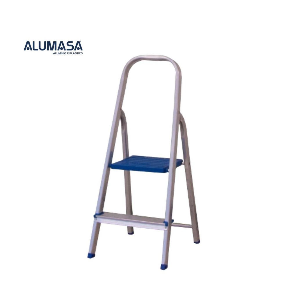 Escada Dobrável Domestica Alumínio 2 Degraus Alumasa