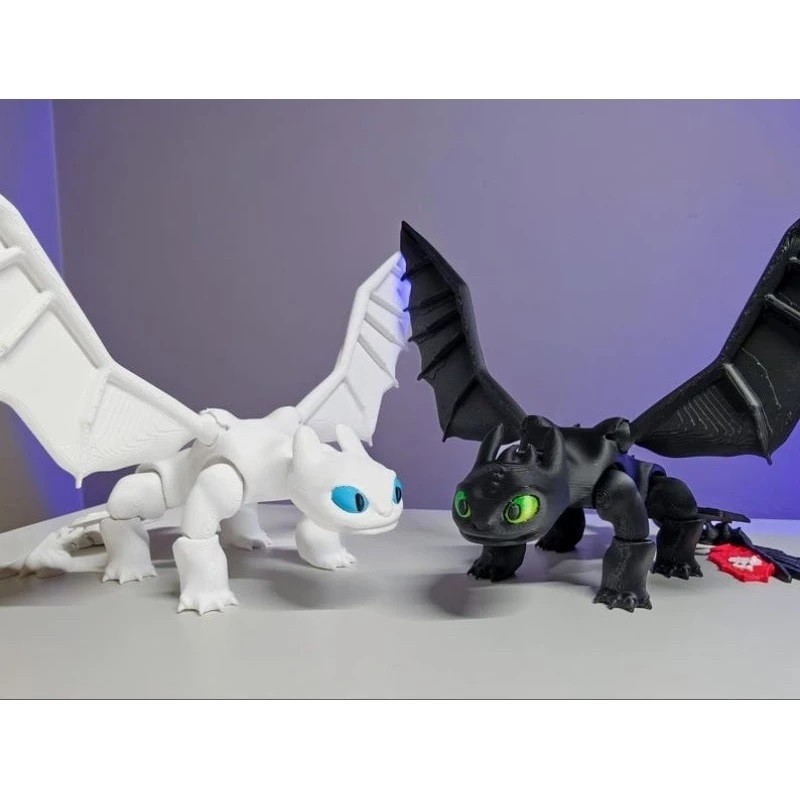 Banguela e Fúria da Luz – Dragões Articulados Brinquedo e Miniatura de Como Treinar o Seu Dragão em Oferta na Shopee