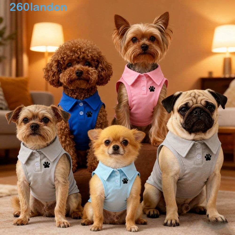 Camisa Curta Para Cachorro LANDON , Polo Respirável De Duas Pernas Cães De Estimação , Colete Animais De Material Fino E