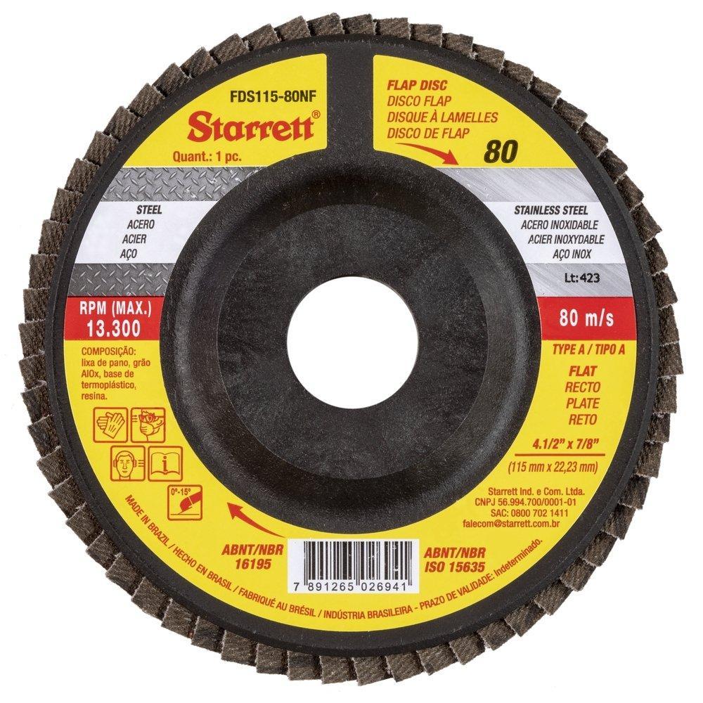 12 Discos Flap Starret 4.1/2" G80