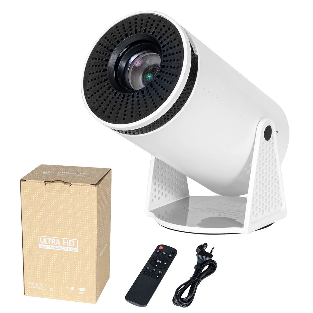 Projetor HY300 Bivolt 4K com Wi-fi e Bluetooth compatível com Android e iOs
