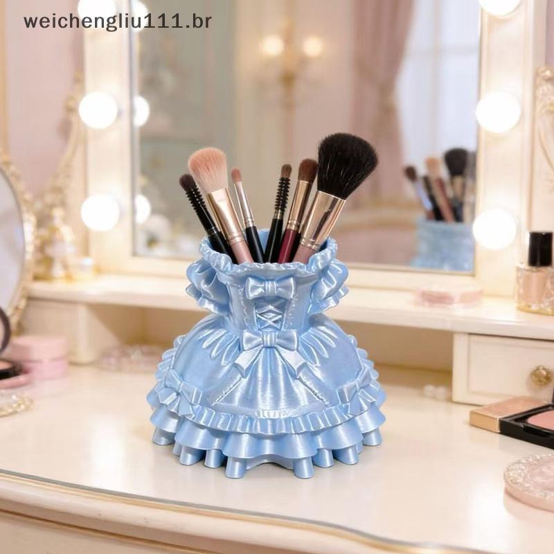 # weicheng Lolita Princesa Vestido Caixa De Armazenamento De Mesa Organizador Multiuso Suporte Para Caneta De Cosméticos