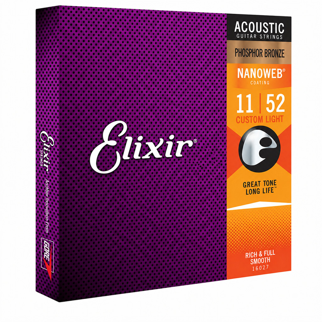 Cordas Violão Aço Elixir 16027 Custom Light Nanoweb Phosphor Bronze