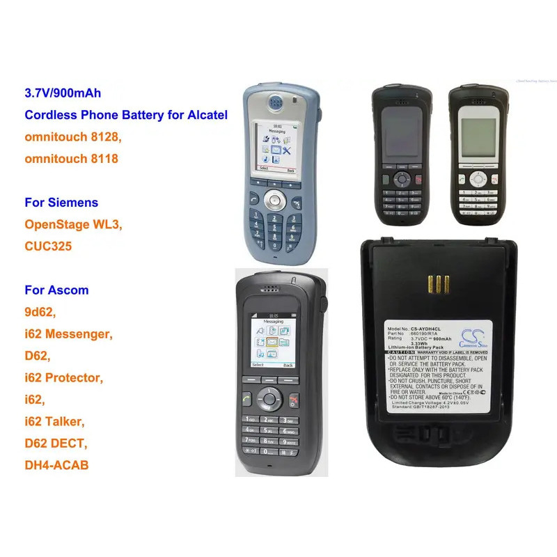 Bateria Cameron Sino 900mAh Para Alcatel omnitouch 8118 , 8128 , Siemens OpenStage WL3 , CUC325 Ascom D62 DECT , DH4-ACA