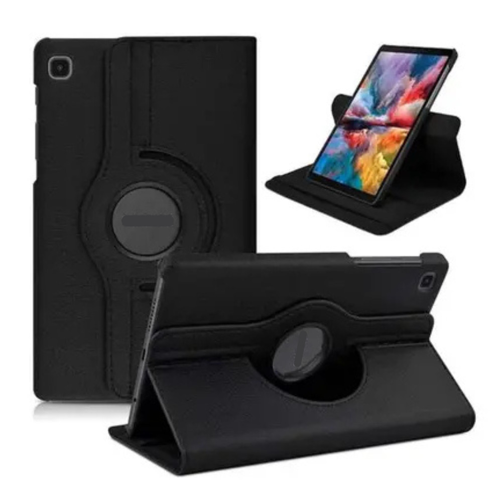 Capa Tablet Couro Flip Giratória Preta Case Flip Com Suporte Para iPad 7/8/9 10.2 Preta