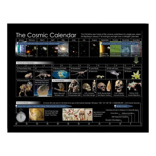 Quadro Decorativo Calendário Cósmico Carl Sagan Decoração Parede