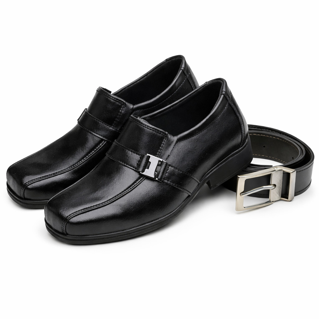 Kit Social Infantil Masculino Sapato Elegante + Cinto Infantil para Eventos