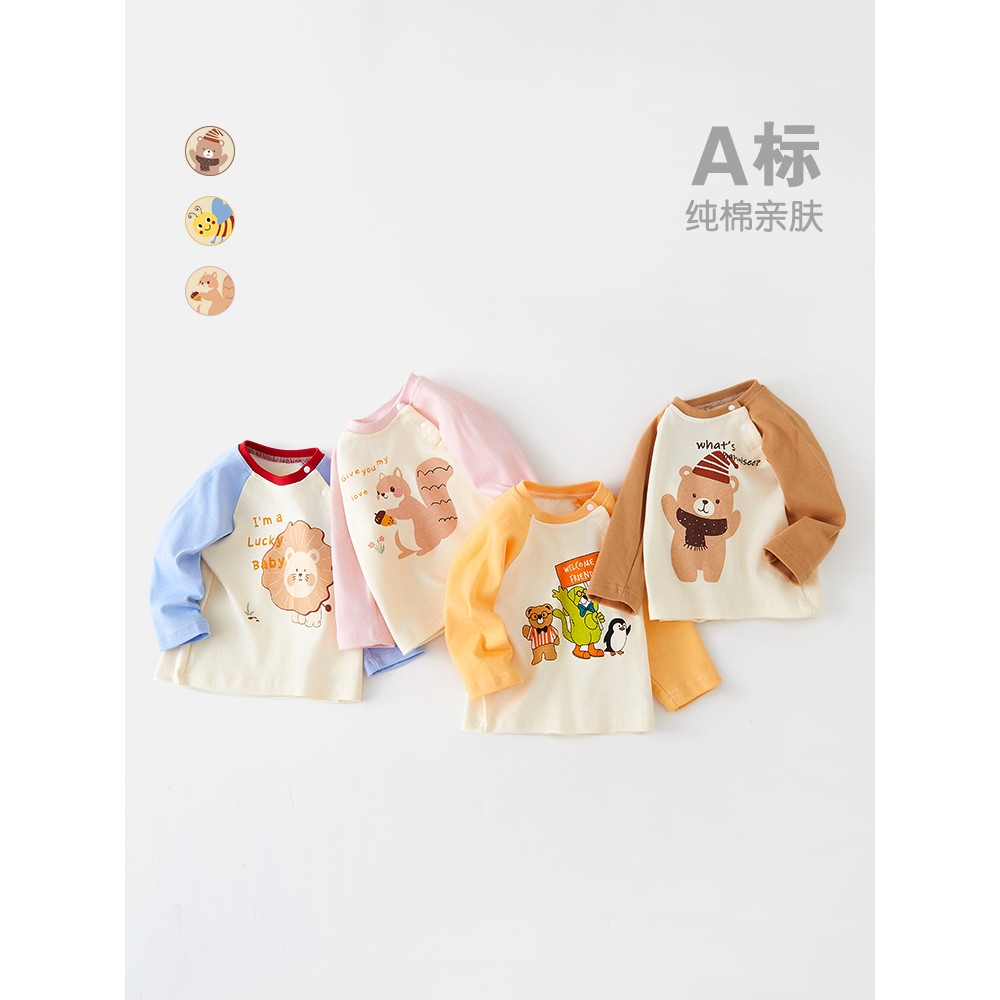 Bebê de manga comprida primavera outono fino camiseta meninos meninas moletom recém-nascido infantil puro algodão camisa