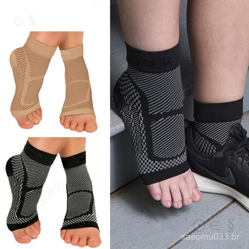 1 Par de Meias de Compressão para Fascite Plantar, Tendinite, Tornozelos Inchados, Meias Sem Dedos, Suporte para Arco do