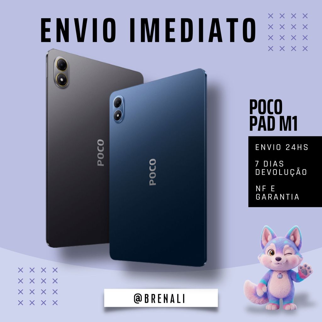 Tablet Xiaomi POCO Pad M1 256GB 8GB RAM Tela 12.1" Alta Resolução WI-FI 5G