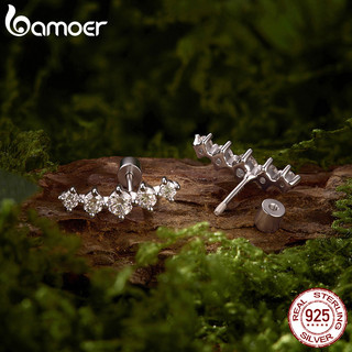 Bamoer 925 Prata Esterlina Brilhante Moissanite Barra Brincos Com Certificado Jóias Para Presente Feminino