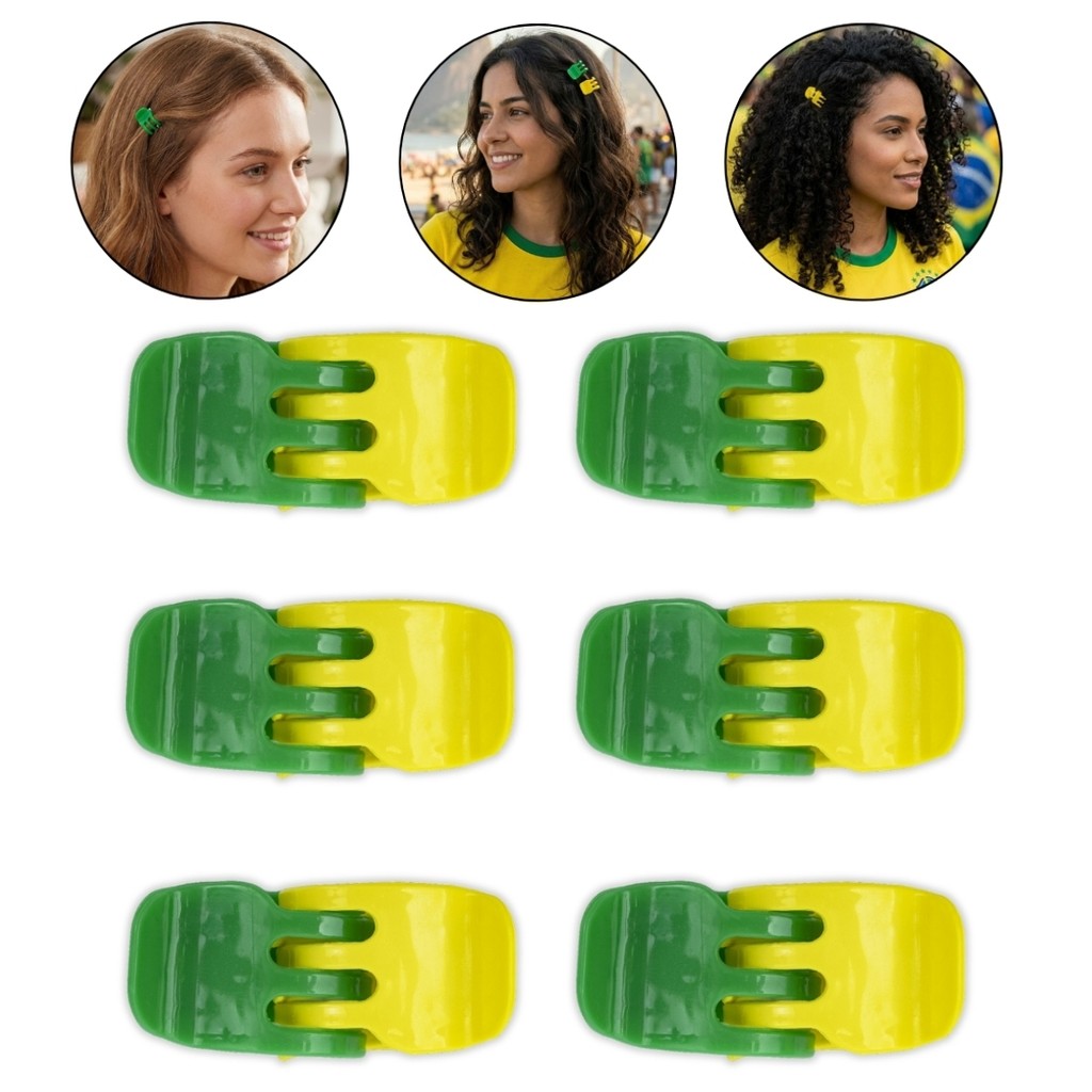 Kit 24 Presilha Pequena Verde Amarelo Brasil Torcida Copa Tema Seleção Brasileira