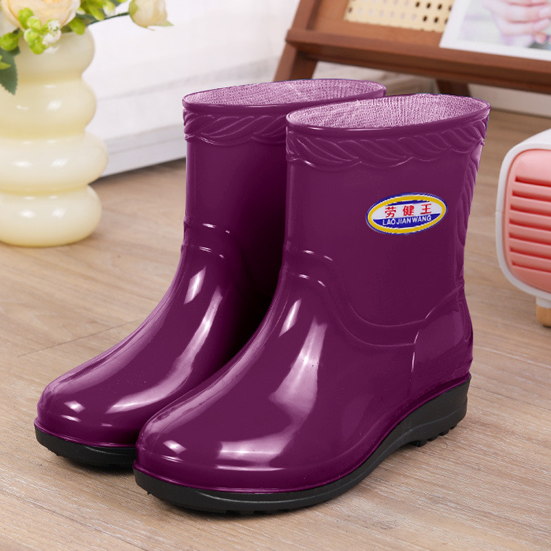 Botas de chuva femininas até a panturrilha com solas macias, botas de água ultra-grossas e antiderrapantes para adultos,