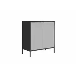 Balcão Alto Multiúso Itatiaia Smart - 2 Portas - Preto c/ Cinza Matte