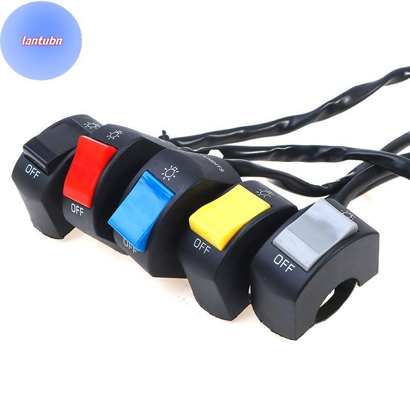 LANTUBN 12V Motocicleta Guiador Farol Nevoeiro Lâmpada Chifre Interruptor Liga/Desliga Starter Matar Botão Universal Par