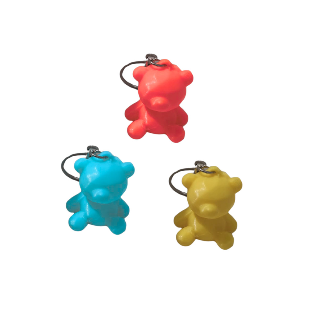 Chaveiro Mini Urso 3D – Acessório Criativo para Bolsas e Chaves