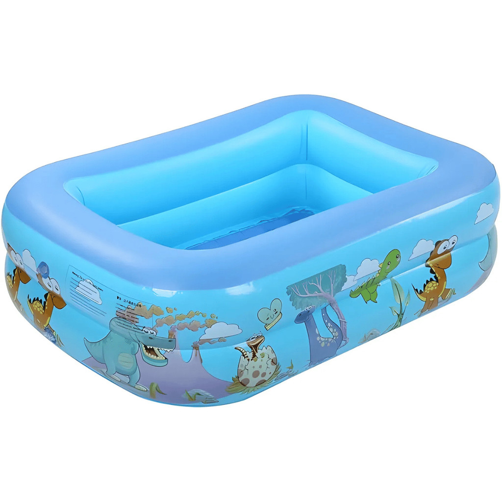 Piscina Inflável 250L Infantil 120×90×36cm / Retangular 2 Anéis / Brinquedo Praia Verão Quintal em Oferta na Shopee