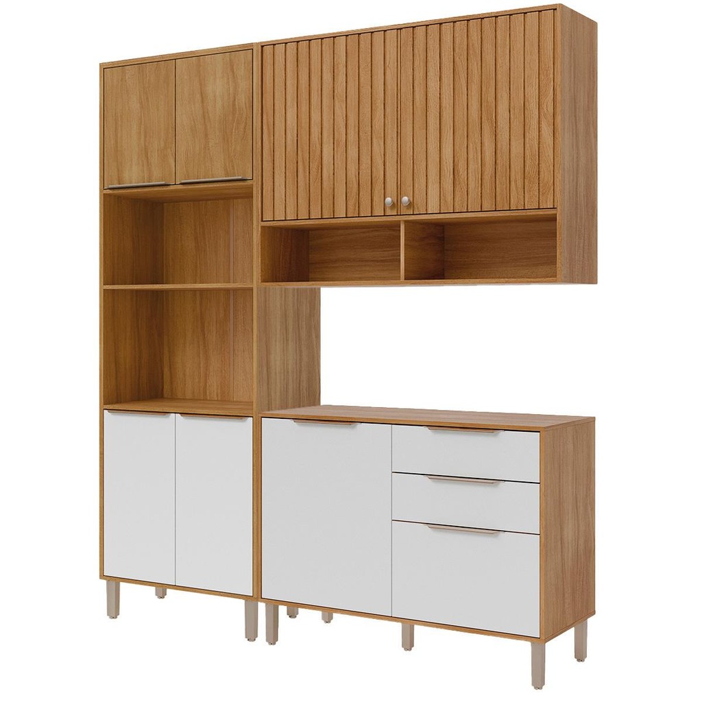 Armário de Cozinha Divina com Torre Quente 190 cm 8 Portas em Oferta na Shopee