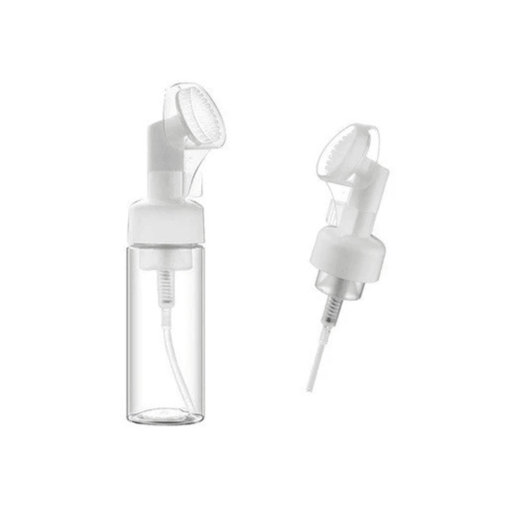 Frasco Pump Espumador Com Escova De Silicone Para Limpeza Facial Skin Care 120ml