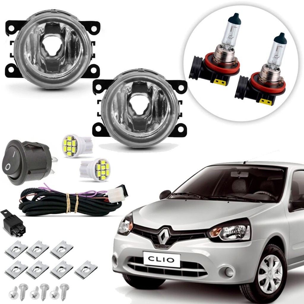 Kit farol de Milha Neblina Auxiliar Lente de Vidro Renault Clio 2012 2013 2014 2015 2016