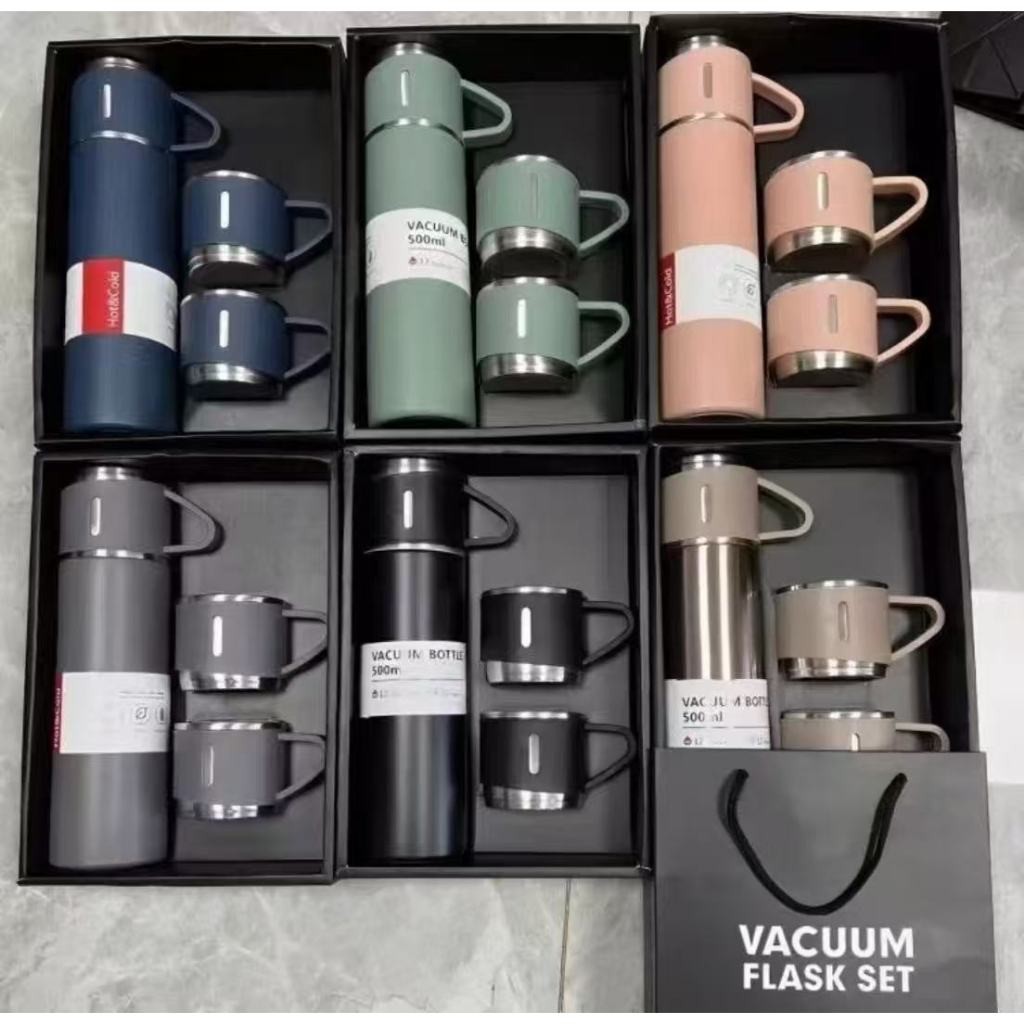 Garrafa Térmica de Aço INOX 500ML com Tampa / para Café e Chá / Kit com Peças=ANG