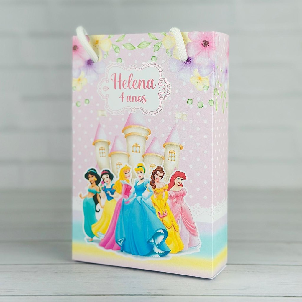 Sacolinha Princesas | Personalizada Com Nome | Mimos Festa Aniversário Lembrancinhas Personalizados Sacola de Doces