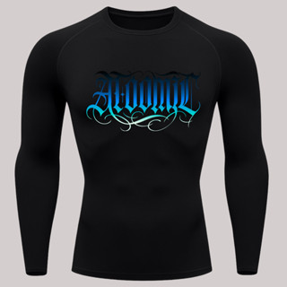 Camiseta Compressão Térmica Proteção UV +50 Manga Longa Lettering Tattoo Atoomic Gótico Degradê em Oferta na Shopee