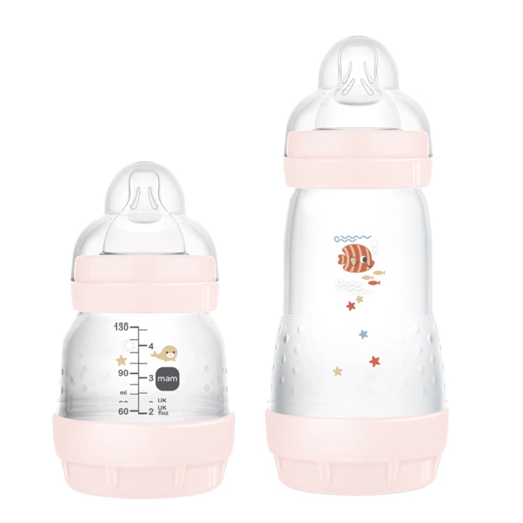 Kit 2 Mamadeiras Easy Start Set 130/260ml Rosa Claro - MAM em Oferta na Shopee