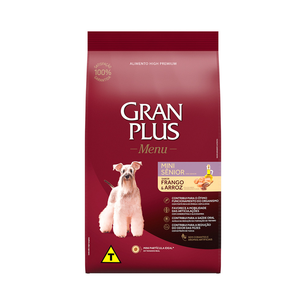 Ração GranPlus Menu Para Cães Mini Sênior - 3kg