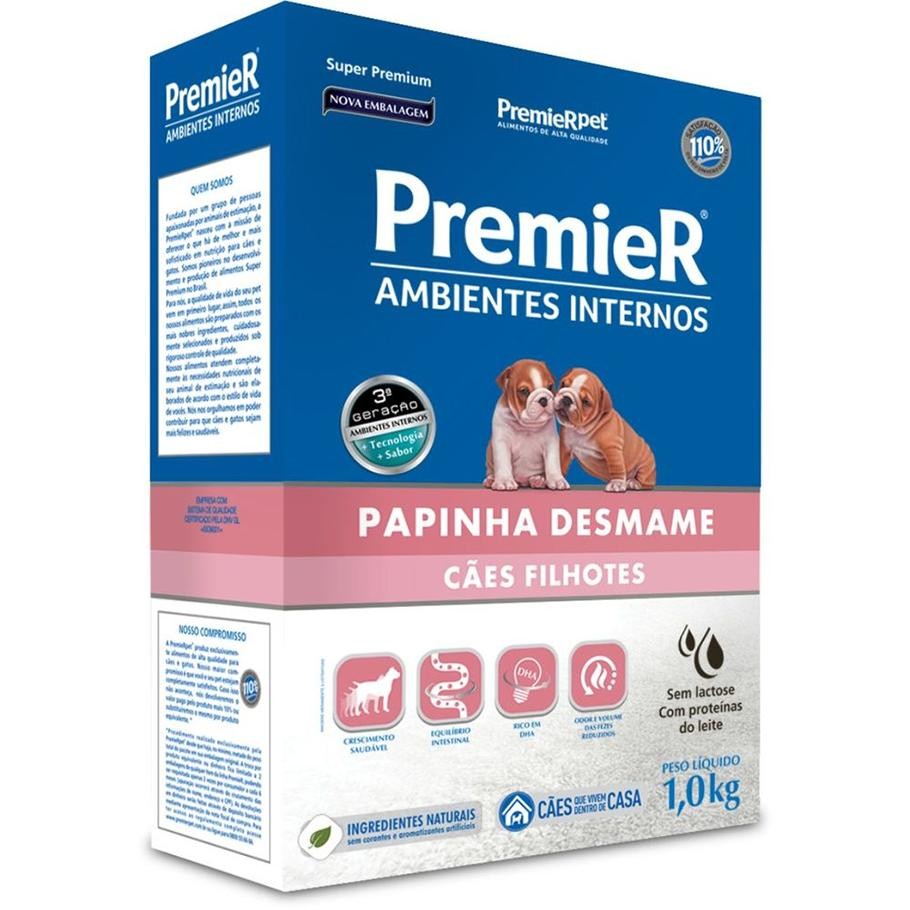 Papinha Desmame Premier Ambientes Internos Cães Filhotes 1kg em Oferta na Shopee