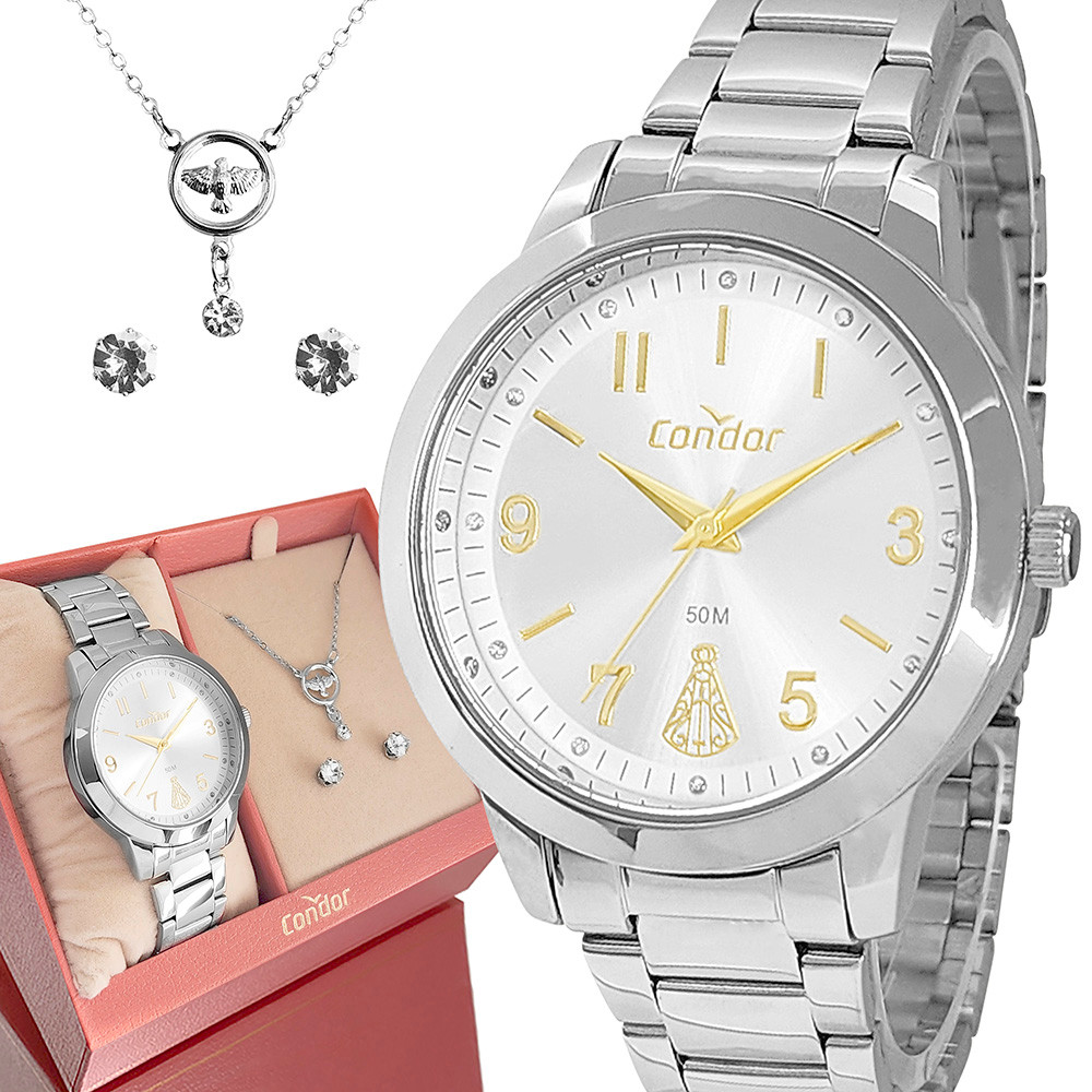 Relógio Condor Feminino Prata 1 Ano de Garantia Analógico