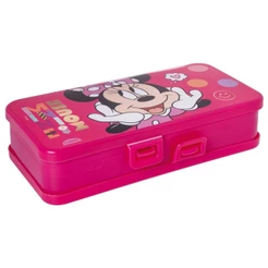 Organizador Duplo Minnie Rosa Multiuso Porta Lápis Borracha Caneta Pincéis Treco Plasútil