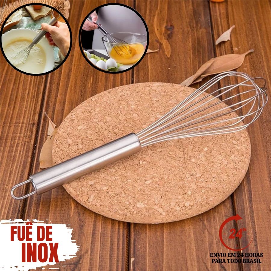 Batedor Fouet Inox De  Aço Profissional 28MM Batedor de Claras Fue