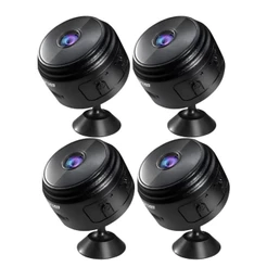 Kit 4 Mini Câmera de Segurança A9 HD Wi-fi Preto com Sensor de Movimento 110V e Suporte para Encaixe