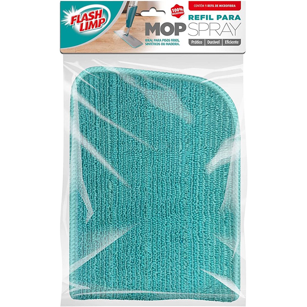 Refil microfibra verde, para Mop Spray Flash Limp