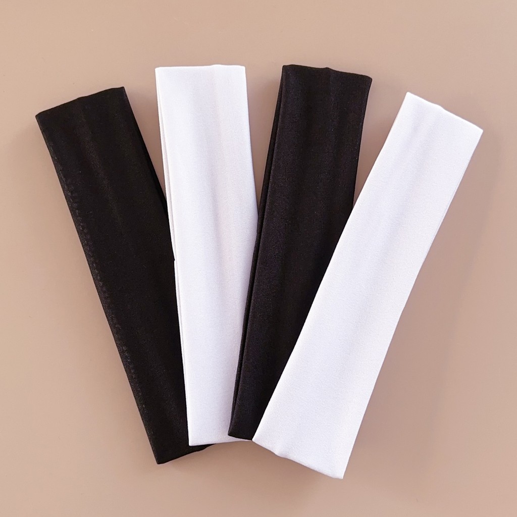 Conjunto de 2/6 Faixas de Cabeça Elegantes e Minimalistas em Preto e Branco para Homens e Mulheres, Ideal para Fitness em Oferta na Shopee