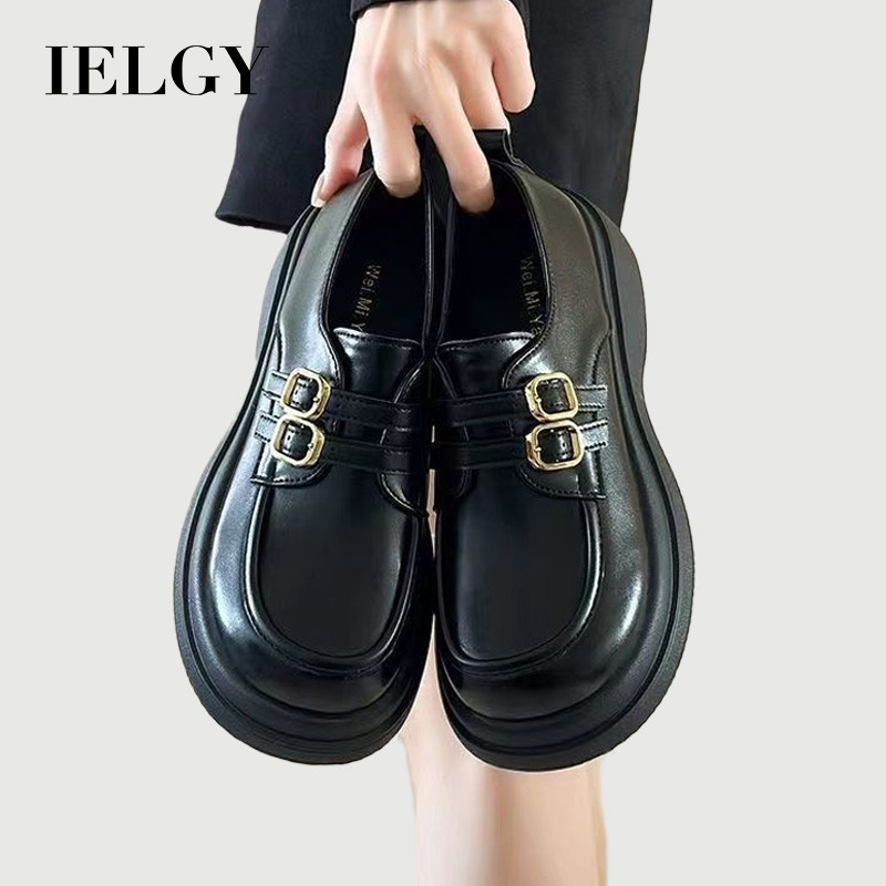 IELGY 2025 Outono De Sola Grossa Estilo Britânico Sapatos De Couro Casuais Versáteis Mocassins De Elevador