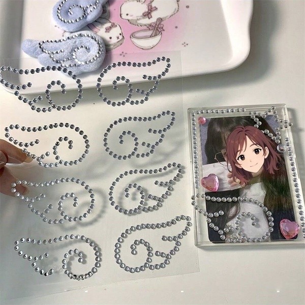 Adesivo De Strass Com Asa De Prata Coreana