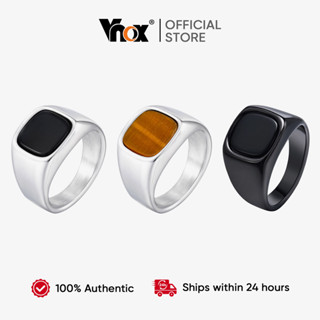 Anel De Pedra Natural De Aço Inoxidável Vnox Para Homens Europeu E Americano Vintage Minimalista Acessório Diário em Oferta na Shopee