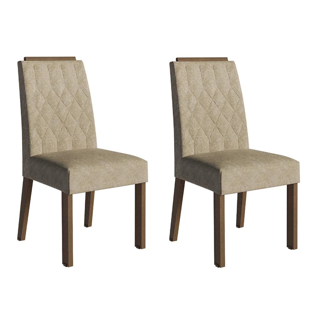Kit 2 Cadeiras de Jantar 4256 com Espaldar Rustic/Imperial Madesa