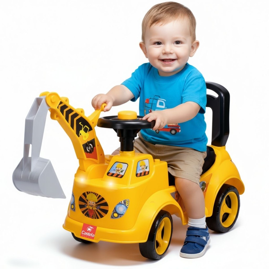 Escavadeira Gigante De Brinquedo Trator Infantil Com Som e Luz - Castela em Oferta na Shopee