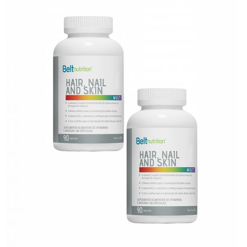 2x Belt Hair, Nail And Skin- Multi- Tamanho Família- 90cps