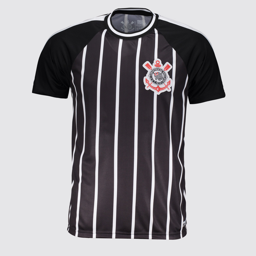 Camisa Corinthians Raglan Dry Preta