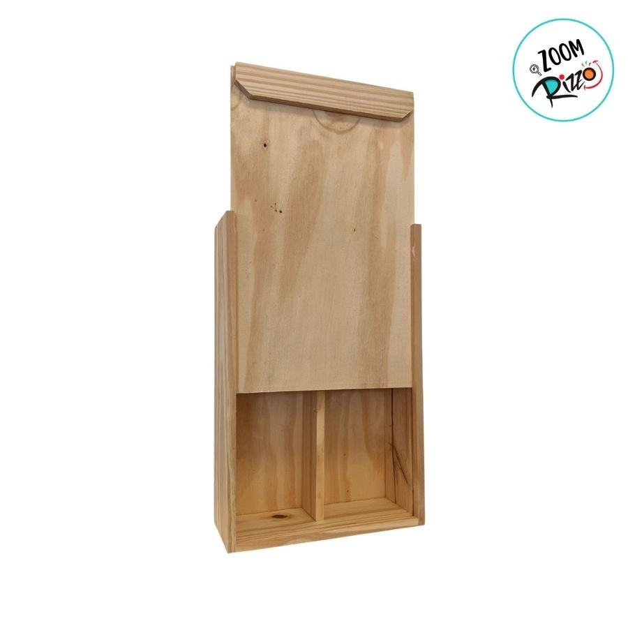 Caixa de Madeira para Vinho Dupla - 36x23,5x10,5cm - 1 unidade - Rizzo